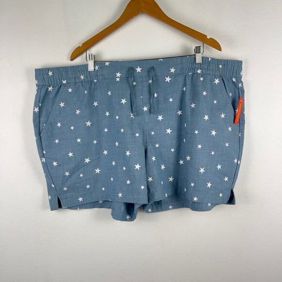 Magellan Outdoors Women's Chambray Shorty Americana Stars Shorts Plus Size 3X - Picture 3 of 11